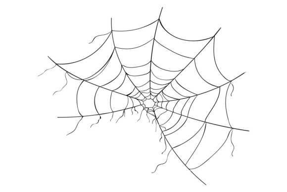 Creepy Spider Net Black Icon: Decorative Horror for Your Design Toolkit