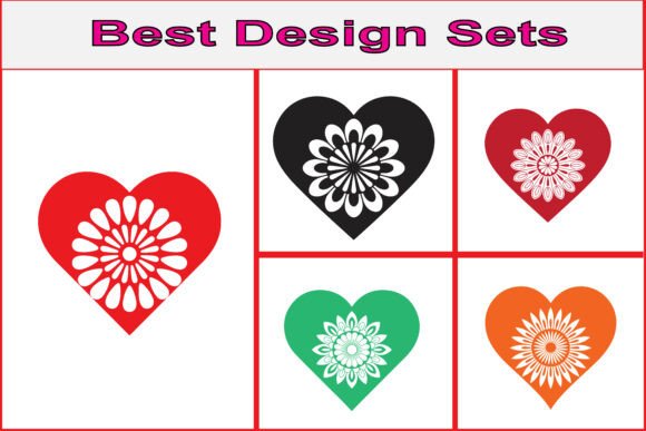 Decorative Heart Mandala Vector Set: Elevate Your Projects