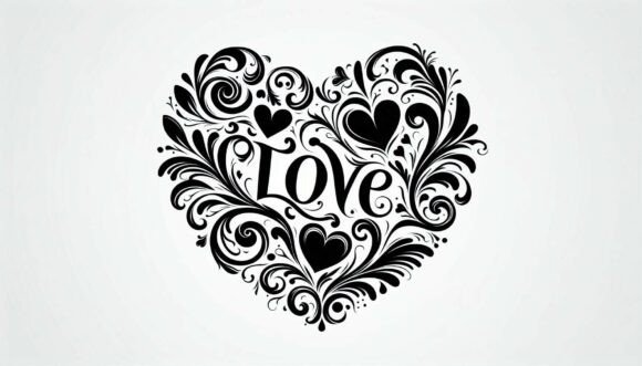 Decorative Love Silhouette: Designing with Heart and Style