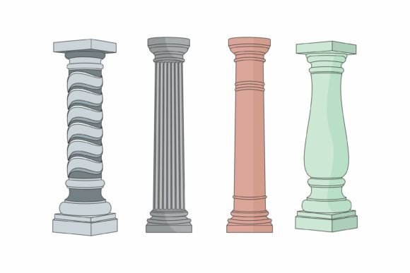 Decorative Pillar Set Vector: A Modern Design Essential