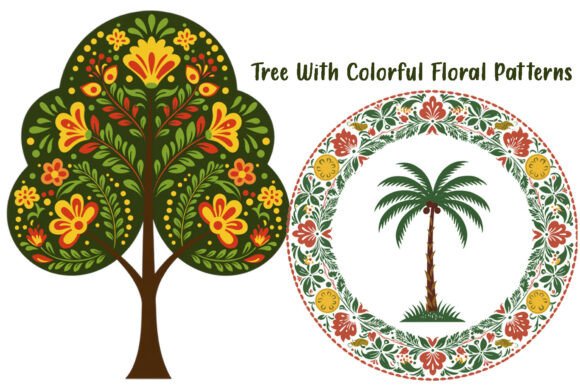 Designing with Heart: Folk Art Tree & Decorative Botanical