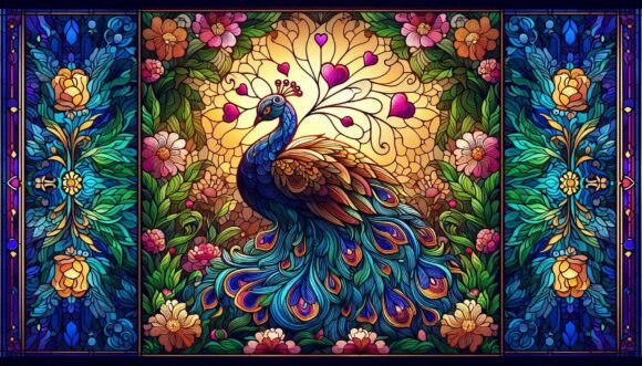 Elevate Your Designs with Decorative Peacock Hearts