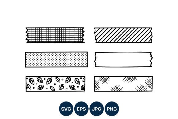 Patterned Decorative Tape Strips: A Designer's Go-To Graphic Asset