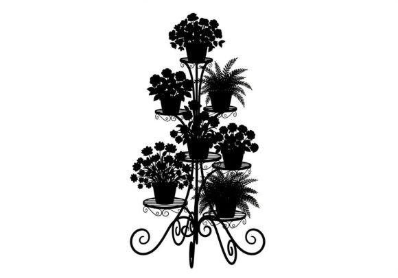 Silhouette of Potted Plants Decorative: A Designer's Asset