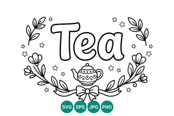 Tea Lettering with Decorative Teapot: A Blend of Artistry and Function